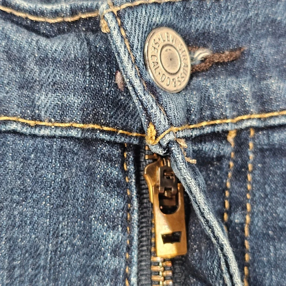 Levi's 513 Slim Straight Jeans Men 36x32 Dark Wash Blue Stretch Denim 085130183 - Picture 4 of 11